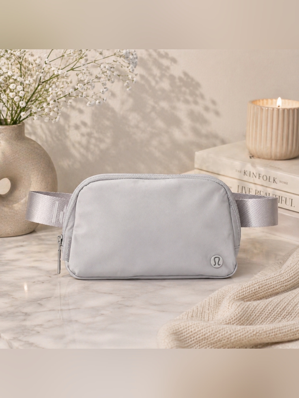 Lululemon Everywhere Belt Bag Light Gray | Adjustable Crossbody Waist Pack